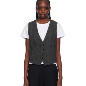 LESET Dark Gray Patterned Vest